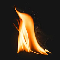 Flame sticker, realistic torch fire image psd