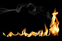 Burning flame border sticker, realistic fire image psd