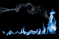 Burning flame border element, realistic fire image