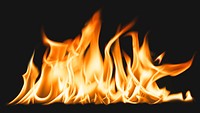 Bonfire flame sticker, realistic burning fire image psd