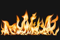 Burning flame border sticker, realistic fire image psd