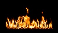 Burning flame border sticker, realistic fire image vector