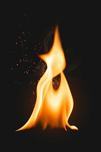 Flame sticker, realistic torch fire image psd