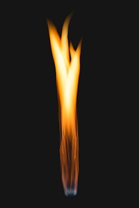 Flame sticker, realistic torch fire image psd