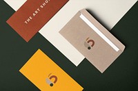 Business envelope mockup, modern branding design psd