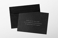 Thank you note from a small business, branding stationery