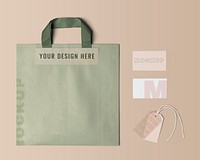 Corporate identity mockup, professional stationery, business branding flat lay design