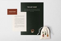 Aesthetic corporate identity mockup, pouch bag psd