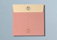 Pink envelope mockup, aesthetic stationery, flat lay design, psd