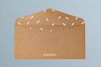 Brown envelope mockup, aesthetic stationery, flat lay design, psd