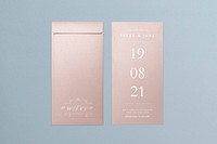 Aesthetic envelope mockup, pink stationery psd