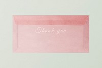 Thank you envelope mockup, aesthetic pink stationery, flat lay design, psd