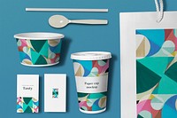 Food delivery mockup psd, eco-friendly product branding, new normal lifestyle concept