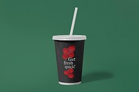 Paper cup mockup psd, product branding design, food packaging