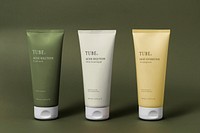 Skincare tube mockups psd, beauty product packaging design, business branding