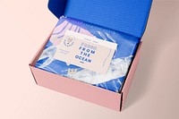 Aesthetic paper box mockup, packaging for small business psd