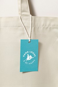 Tote bag tag mockup psd, business branding design