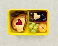 Kids valentines day lunchbox psd, bento design 