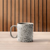 Coffee mug mockup psd, white marble design