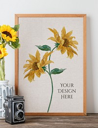 Picture frame mockup psd, spring decoration, home interior design