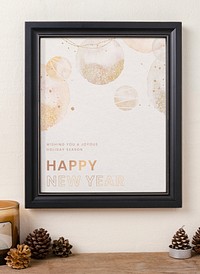 Aesthetic frame mockup, Christmas decor psd design