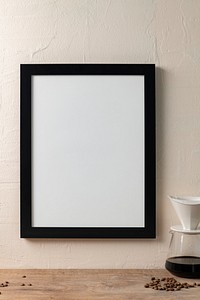 Blank picture frame in a cafe