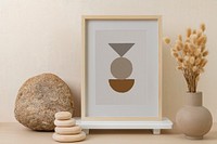 Photo frame mockup, zen home decor, psd design