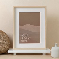 Picture frame mockup, clean home interior decor, psd design