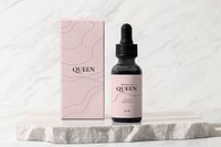 Dropper bottle mockup, beauty product packaging, psd label design