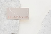 Business card mockup, pink name card psd design