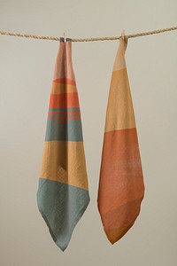 Orange handkerchief mockup, summer design psd