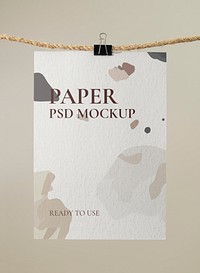 Terrazzo poster mockup, paper stationery realistic design psd