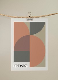 Bauhaus poster mockup, paper stationery realistic design psd