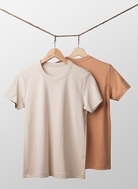 Beige t-shirt, simple apparel in unisex design with blank space