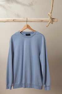 Blank blue sweater, simple apparel in unisex design