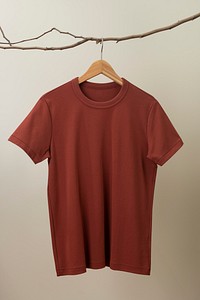 Red unisex t-shirt, simple fashion with blank design space