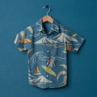 Shirt mockup, kids apparel with summer graphic psd