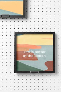 Square photo frame mockup, wall decoration psd