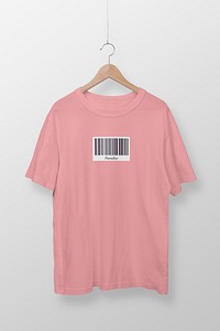 Oversized t-shirt mockup, pink casual fashion in realistic design psd