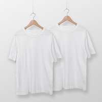 White oversized t-shirt, simple unisex apparel design set