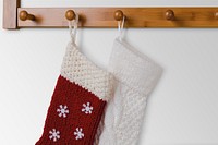 Christmas socks, festive decoration in realistic design