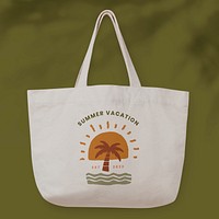 Canvas tote bag,  printed summer graphic, realistic design