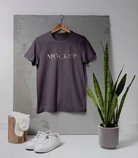 Printed t-shirt mockup, casual apparel in unisex design psd