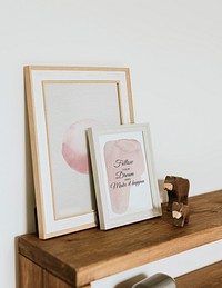 Frame mockup, shelf in kids playroom psd