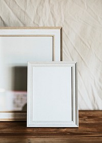 Empty frames, home decor in living room