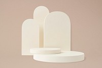 Abstract background with beige geometric 3d podiums