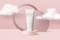 Cosmetic tube mockup psd, beauty product packaging, isolated object design