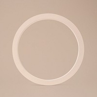 Beige round frame, geometric shape sticker, isolated object design psd