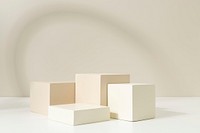 Beige product backdrop, minimal podiums background