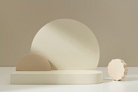 Abstract background with beige geometric 3d podiums